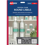 Avery L7114 Label Round 60mm Diameter Crystal Clear 10 Pack