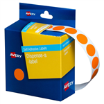 Avery Dispenser Dot Stickers 14mm Diameter Orange 1050 Pack 5 per Box