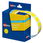 Avery Dispenser Dot Stickers 14mm Diameter Yellow 1050 Pack