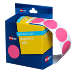 Avery Dispenser Dot Stickers 24mm Diameter Pink 500 Pack 5 per Box