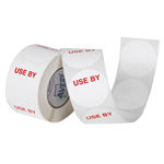 Avery Use By Labels Round 40mm Dia White 500 Roll