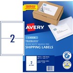 Avery L7168 Trueblock Laser Shipping Labels 2UP White 100 Box