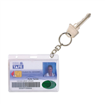Rexel Card Holder Rigid Fuel with Keyring Clear 10 Pack