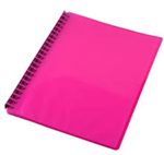 Cumberland Display Book 20 Pockets Refillable A4 Gloss Pink
