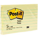 Post It Notes Yellow Lined 73x123mm 12 per Pack