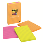 Post it Notes 6603SSUC Super Sticky Lined Assorted 3 Pack