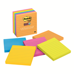 Post it Notes 6756SSUC Super Sticky Lined Assorted 6 Pack