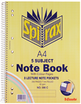 Spirax 596C 5 Subject Notebook Coloured A4 Each 5 per Pack