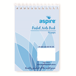 Aspire Spiral Pocket Notebook Top Opening 90 Pages 20 per Pack