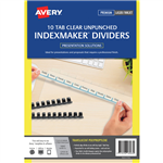 Avery Divider Flexi View Unpunched 10 Tab Clear 5 Pack
