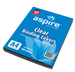 Aspire Binding Covers 250 Micron A4 Clear 100 Pack