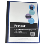 Protext Display Book 20 Pockets A4 Black 12 per Carton