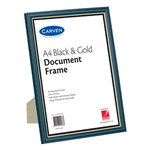 Carven Document Frame A4 Black Gold Trim