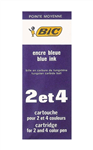 Bic Cartouche Refill for Ballpoint 2 and 4 Pens Medium Blue