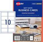 Avery Business Cards Laser 90x52mm White 100 Pack
