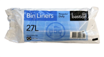 Bastion Regular Duty Bin Liners Black 27 Litre Roll 50