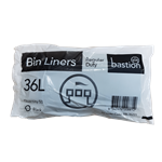 Bastion Regular Duty Bin Liners Black 36 Litre Roll 50