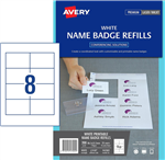 Avery Badge Card Name Refill 865x555mm White 25 Pack