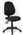 YS Typist Chair Fabric High Back No Arms 3 Lever Black