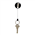 Rexel Key Holder Retractable Nylon Cord Mini Black